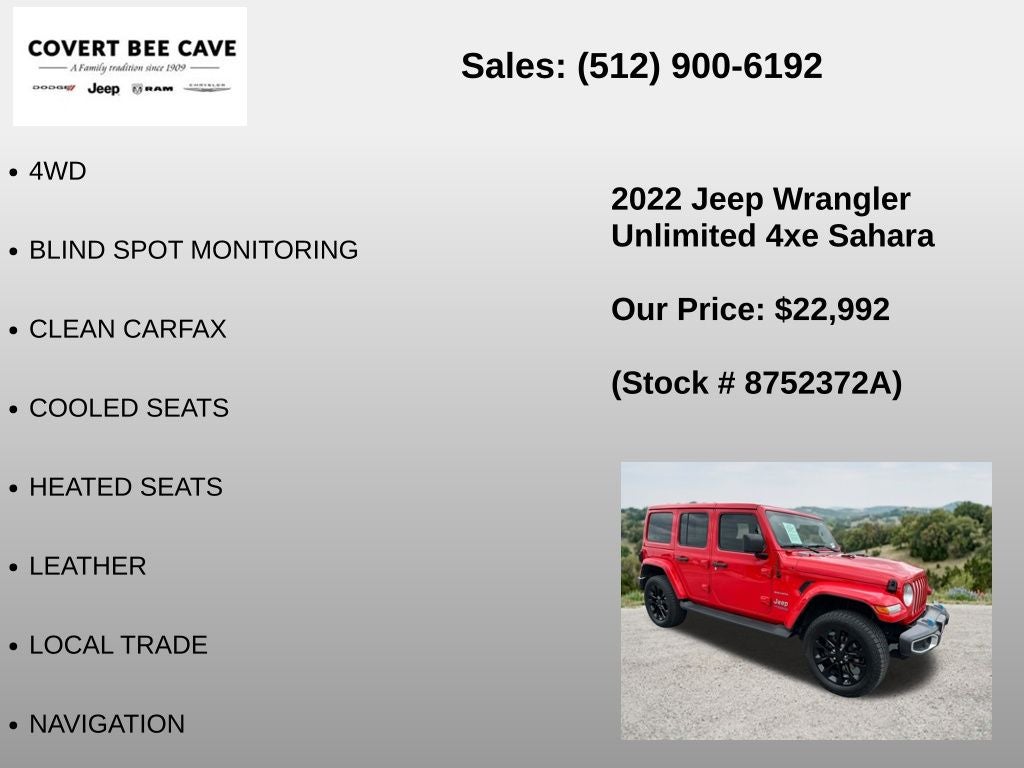 2022 Jeep Wrangler Unlimited Sahara 4xe