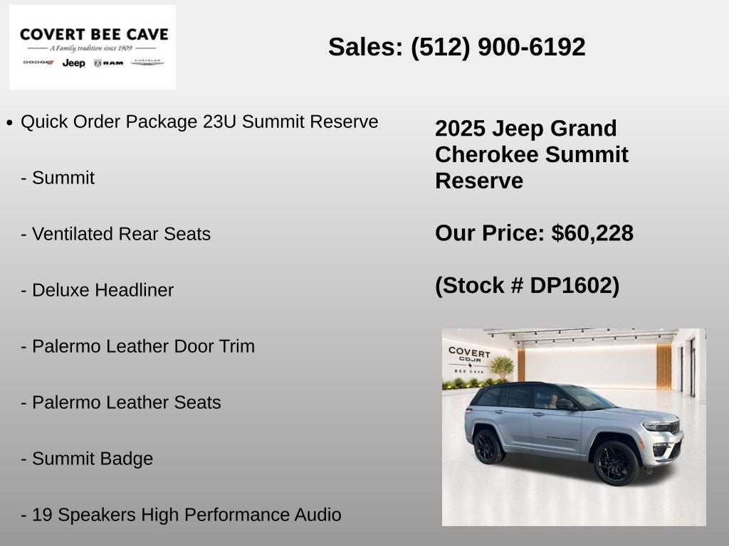 2025 Jeep Grand Cherokee Summit Reserve