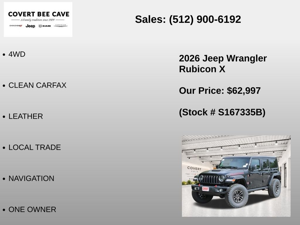 2026 Jeep Wrangler Rubicon X