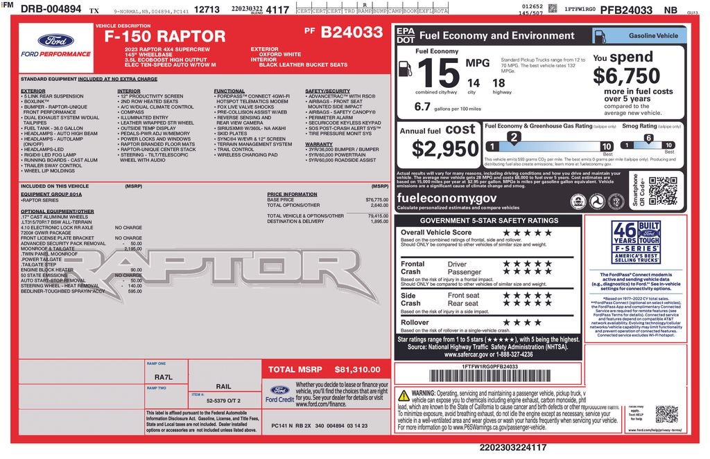 2023 Ford F-150 Raptor