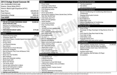 2012 Dodge Grand Caravan SE/AVP