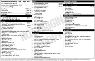 2023 RAM ProMaster 3500 High Roof