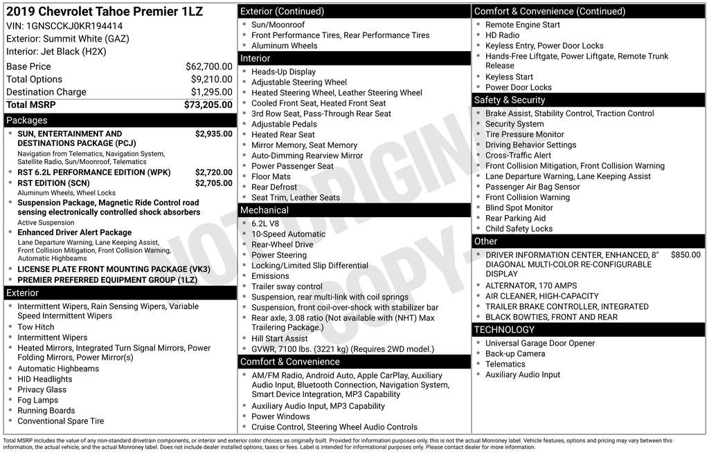 2019 Chevrolet Tahoe Premier
