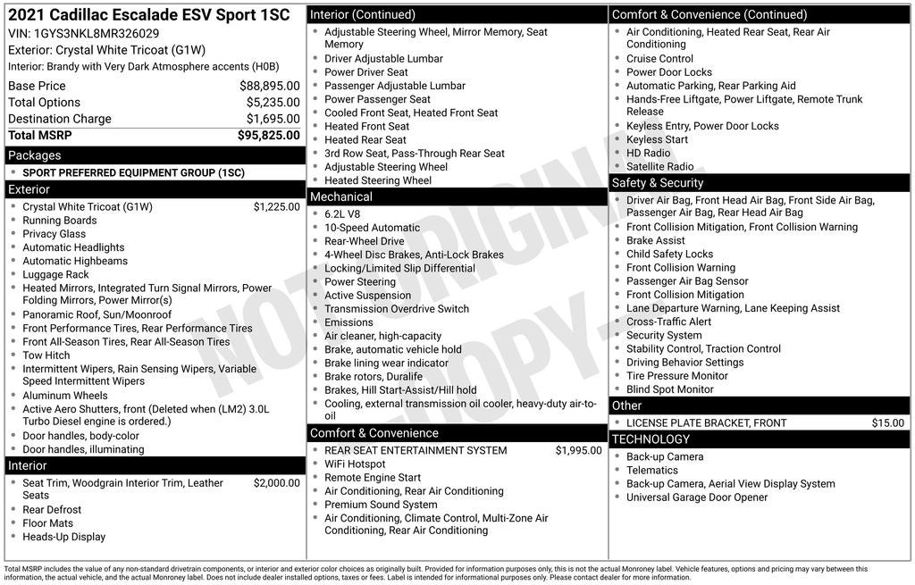 2021 Cadillac Escalade ESV Sport