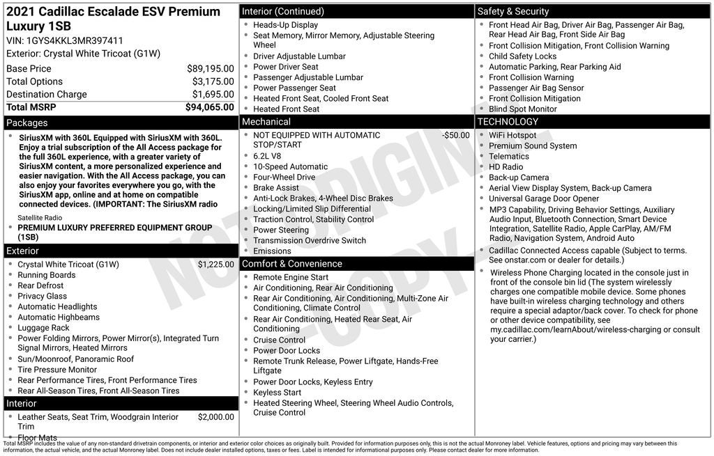 2021 Cadillac Escalade ESV Premium