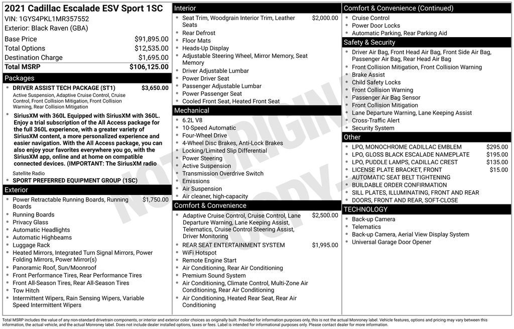 2021 Cadillac Escalade ESV Sport