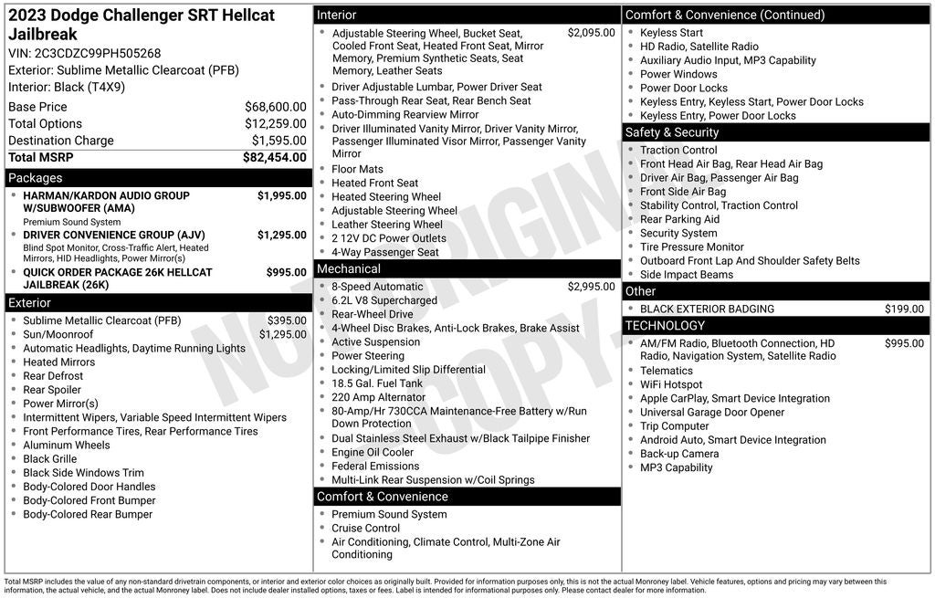 2023 Dodge Challenger SRT Hellcat Jailbreak