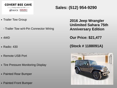 2016 Jeep Wrangler Unlimited Sahara