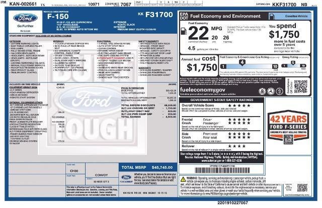 2019 Ford F-150 XLT 2WD SuperCrew 5.5' Box