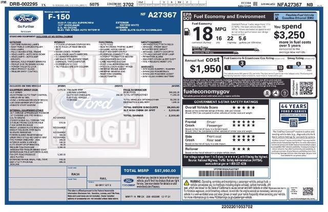 2022 Ford F-150 XLT 4WD SuperCrew 5.5' Box