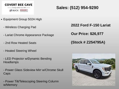 2022 Ford F-150 LARIAT 4WD SuperCrew 5.5' Box