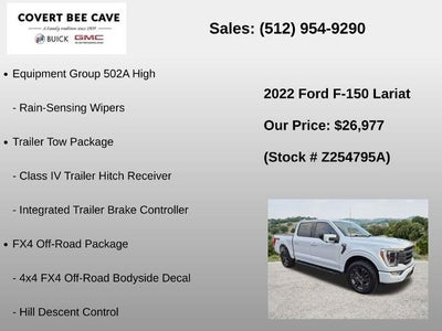2022 Ford F-150 LARIAT 4WD SuperCrew 5.5' Box