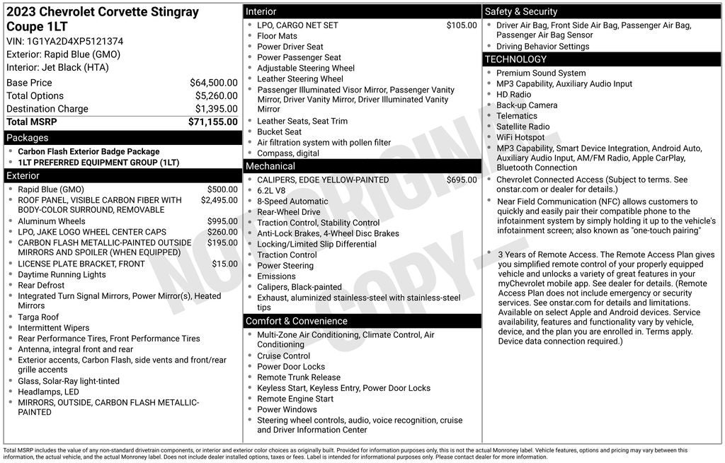 2023 Chevrolet Corvette Stingray 1LT