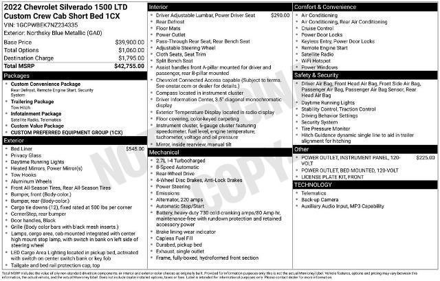 2022 Chevrolet Silverado 1500 LTD Crew Cab Short Box 2-Wheel Drive Custom