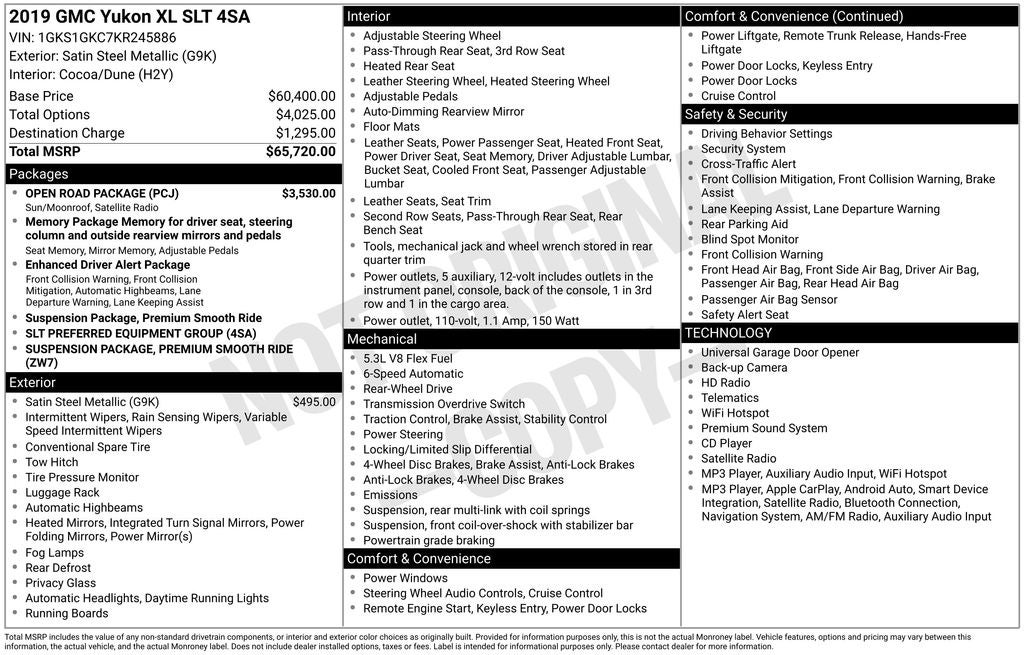 2019 GMC Yukon XL SLT