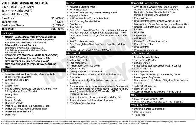 2019 GMC Yukon XL 4WD 4dr SLT