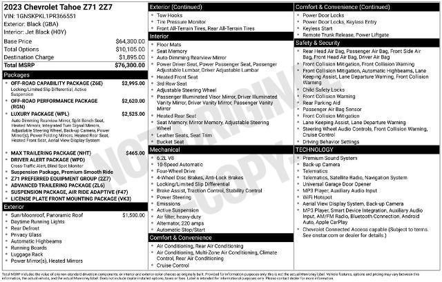 2023 Chevrolet Tahoe 4WD Z71