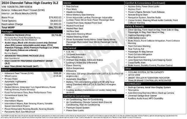 2024 Chevrolet Tahoe 4WD High Country