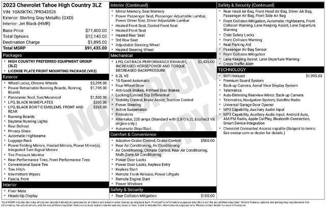 2023 Chevrolet Tahoe 4WD High Country