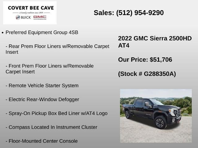 2022 GMC Sierra 2500 HD Crew Cab Standard Box 4-Wheel Drive AT4