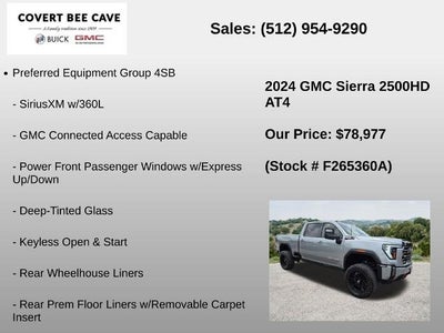 2024 GMC Sierra 2500 HD Crew Cab Standard Box 4-Wheel Drive AT4