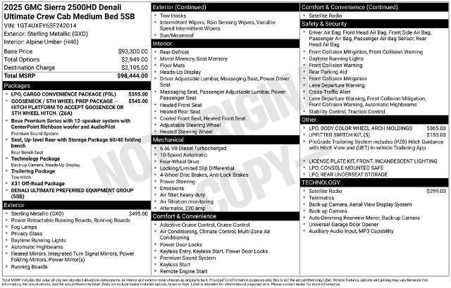 2025 GMC Sierra 2500 HD Crew Cab Standard Box 4-Wheel Drive Denali Ultimate