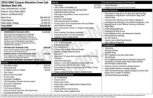 2024 GMC Canyon Crew Cab Short Box 4-Wheel Drive Elevation