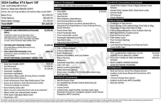 2024 Cadillac XT4 FWD 4dr Sport