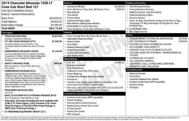 2019 Chevrolet Silverado 1500 Crew Cab Short Box 4-Wheel Drive LT