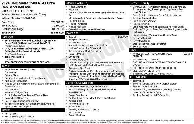 2024 GMC Sierra 1500 Crew Cab Short Box 4-Wheel Drive AT4X
