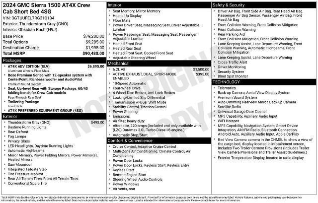2024 GMC Sierra 1500 Crew Cab Short Box 4-Wheel Drive AT4X
