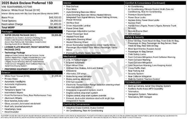 2025 Buick Enclave 4dr Preferred