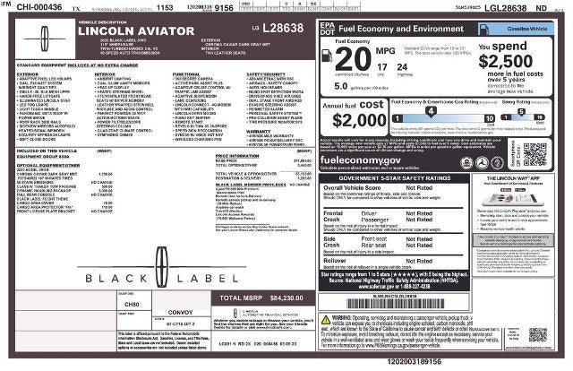 2020 Lincoln Aviator Black Label AWD