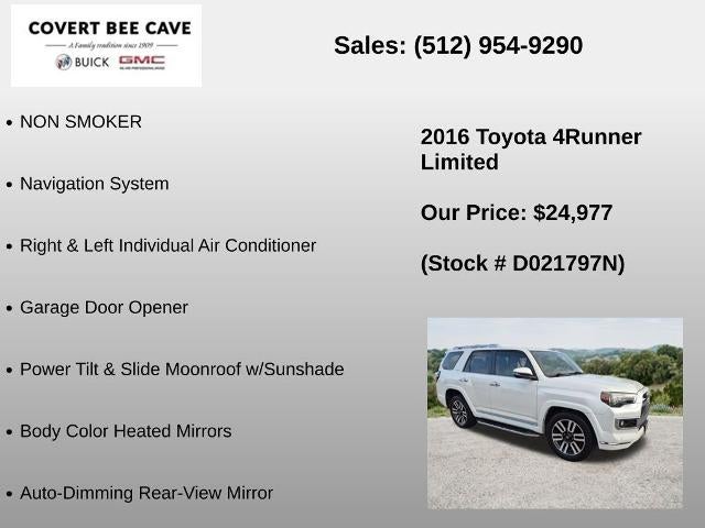 2016 Toyota 4Runner RWD 4dr V6 Limited (Natl)