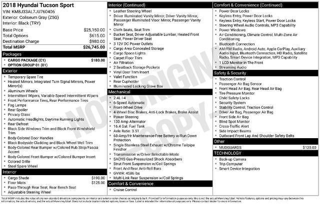 2018 Hyundai TUCSON Sport FWD